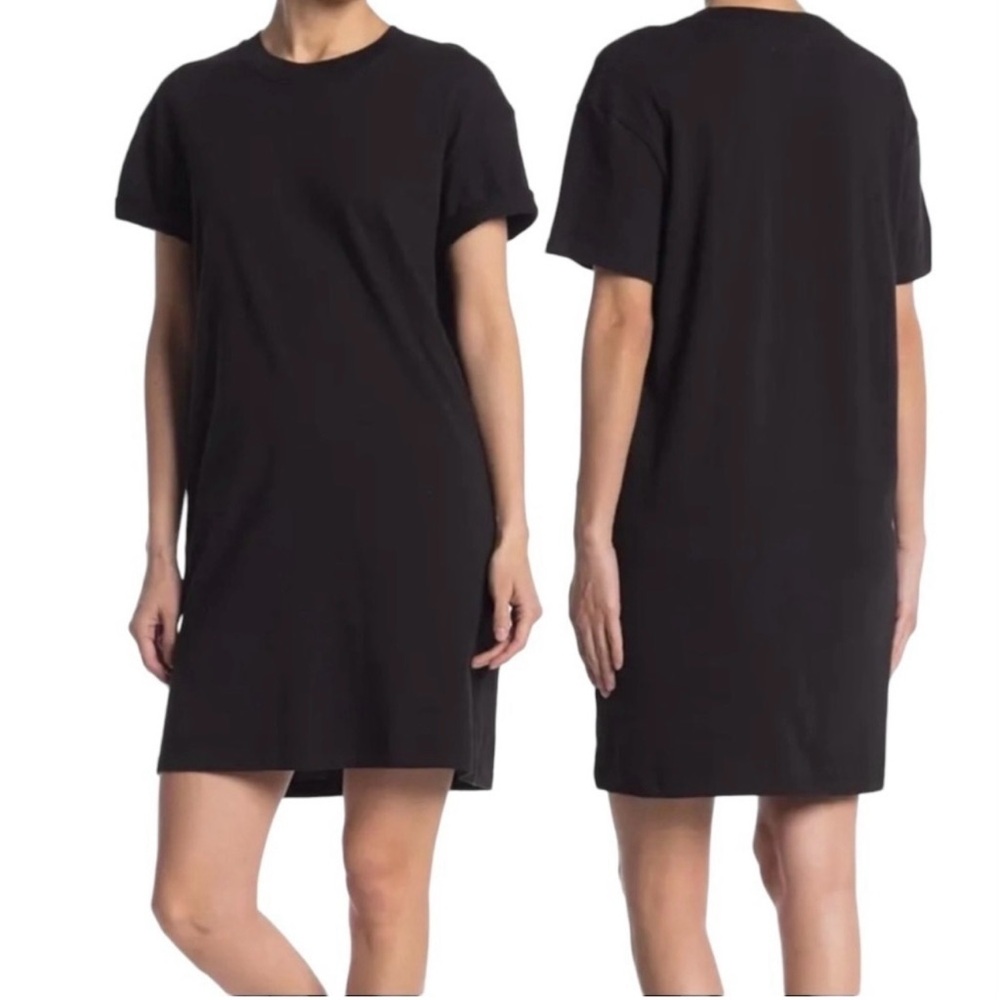 Madewell Tina‎ Black Crew Neck Short Sleeve T-Shirt Dress Size Medium